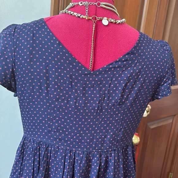 Denim & supply Ralph Lauren dress button-down V-neck mini dress navy /red stars - Picture 8 of 10